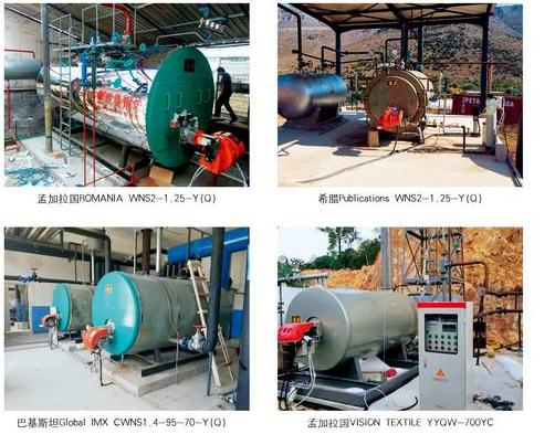 Caldera de vapor de gas del aceite industrial automático de la tonelada 1-20 del tubo de fuego de la serie de WNS