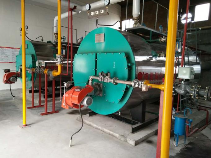 Caldera de agua caliente de gas industrial de tres del paso calderas de vapor para la industria farmacéutica